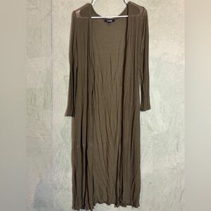 UPS & DOWNS Open Front Extra Long Lightweight Cardigan Duster, Womens Size Small